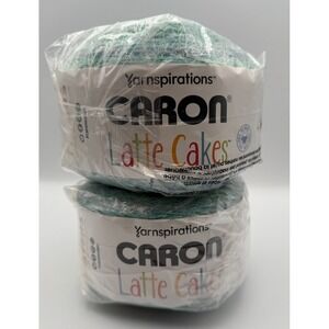 2 Skeins 1 Lot Yarnspirations Caron Latte Cakes Velvet Teal Yarn 530 yds